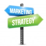 marketing strategy road sign illustration design over white
